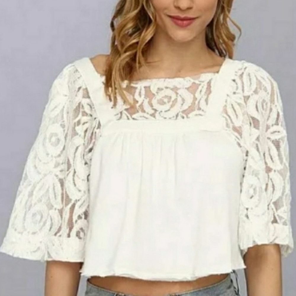 Flowy Crocheted Lace Crop Top